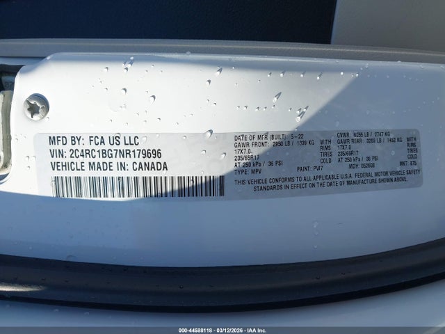 2022 CHRYSLER PACIFICA 2C4RC1BG7NR179696 Photo 8