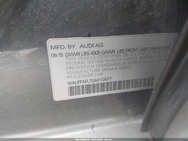 Aukcja sprzedaży 2016 Audi A4 2.0t Premium, vin: WAUFFAFL7GA010977, numer aukcji: 44588136