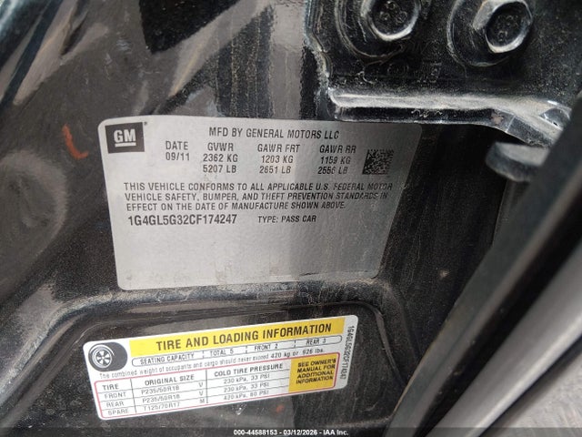 2012 BUICK LACROSSE 1G4GL5G32CF174247 Photo 8