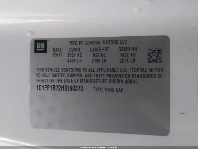 1G1FF1R72H0198373 Chevrolet Camaro 1ss