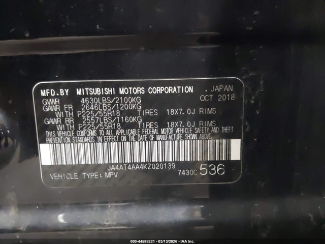 2019 MITSUBISHI ECLIPSE CROSS JA4AT4AA4KZ020139 Photo 8