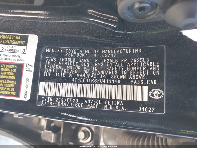 4T1BF1FK6HU411148 Toyota CAMRY SE