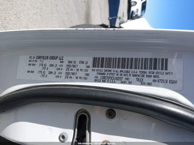 Aukcja sprzedaży 2012 Ram 1500 Slt, vin: 1C6RD7GP3CS102237, numer aukcji: 44588242