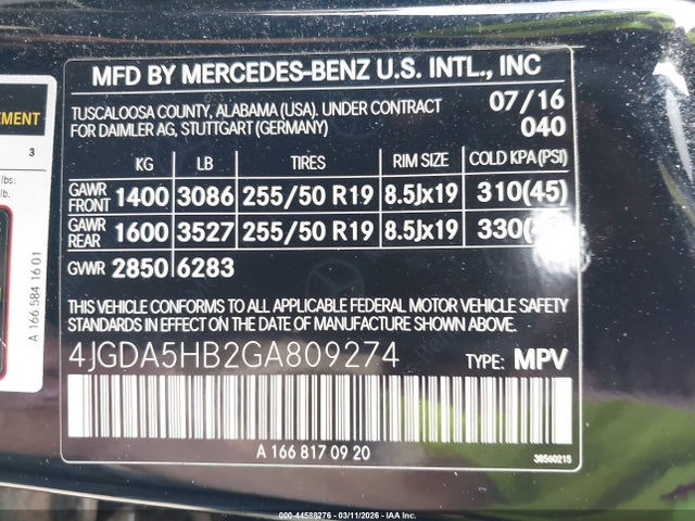 2016 MERCEDES-BENZ GLE 350 4JGDA5HB2GA809274 Photo 8