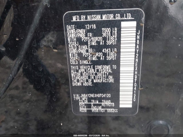 2017 NISSAN ARMADA JN8AY2NEXH9704120 Photo 8