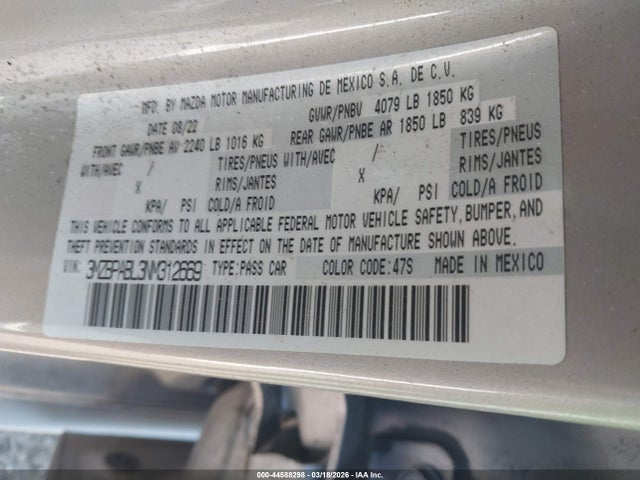 2022 MAZDA MAZDA3 3MZBPABL3NM312669 Photo 8