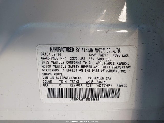 JN1BV7AP4EM688618 Infiniti Q50 Premium