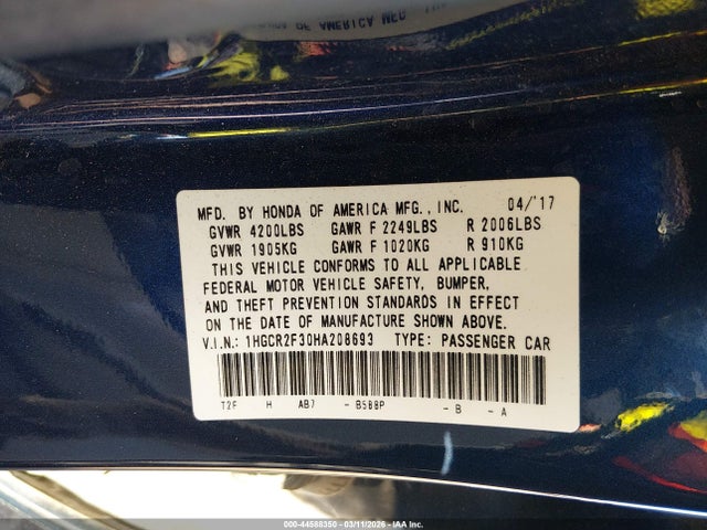 1HGCR2F30HA208693 Honda ACCORD LX