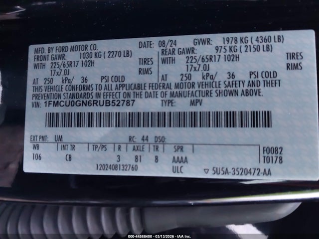 2024 FORD ESCAPE 1FMCU0GN6RUB52787 Photo 8