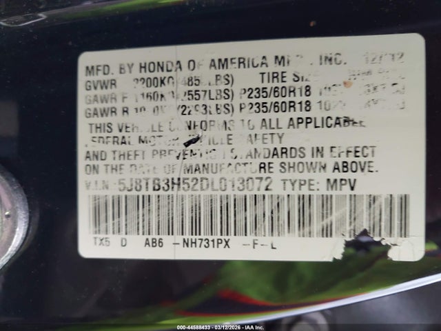 2013 ACURA RDX 5J8TB3H52DL013072 Photo 8