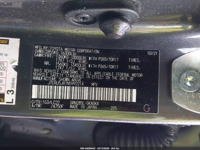 JTERU5JR7N5992214 Toyota 4runner Trd Off Road Premium