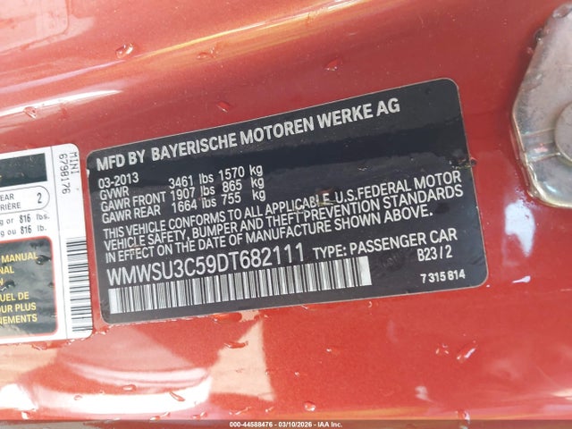 2013 MINI HARDTOP WMWSU3C59DT682111 Photo 8