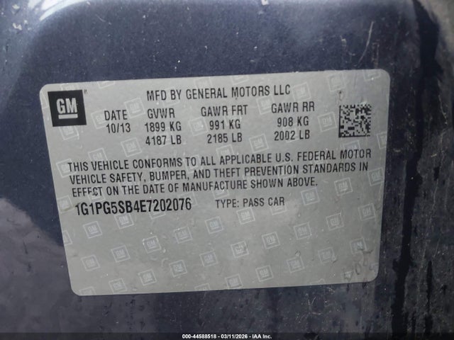 1G1PG5SB4E7202076 Chevrolet CRUZE LTZ