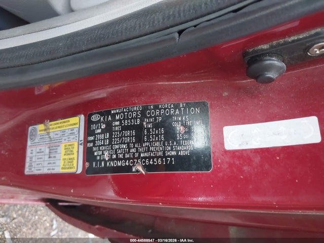 2012 KIA SEDONA KNDMG4C75C6456171 Photo 8