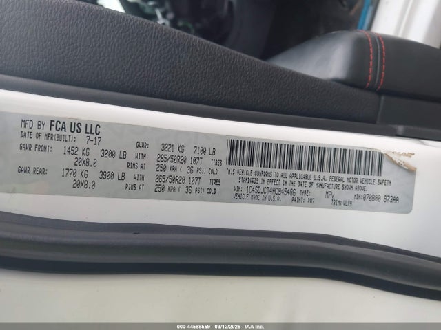 Продажа на аукционе авто 2017 Dodge Durango R/t Awd, vin: 1C4SDJCT4HC945486, номер лота: 44588559