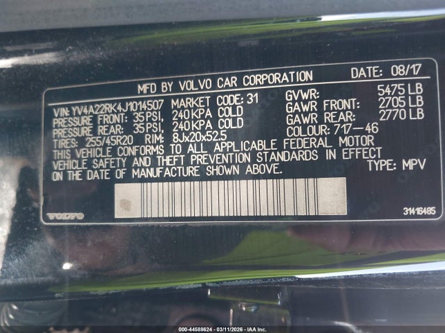 2018 VOLVO XC60 YV4A22RK4J1014507 Photo 8