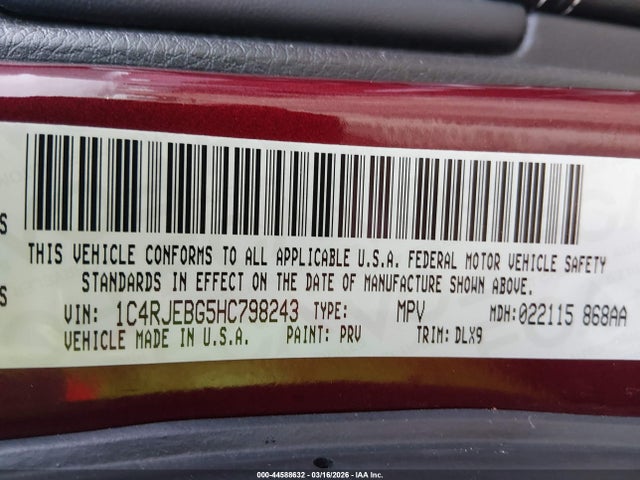 2017 JEEP GRAND CHEROKEE 1C4RJEBG5HC798243 Photo 8