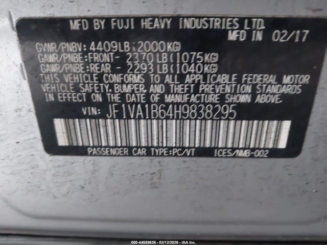 2017 SUBARU WRX JF1VA1B64H9838295 Photo 8
