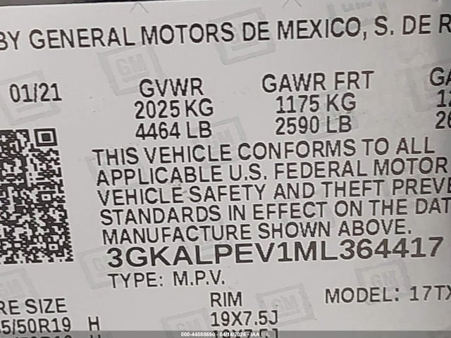 2021 Gmc Terrain Fwd Slt მანქანა იყიდება აუქციონზე, vin: 3GKALPEV1ML364417, აუქციონის ნომერი: 44588690