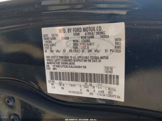 2010 FORD EXPLORER 1FMEU7DEXAUA59118 Photo 8