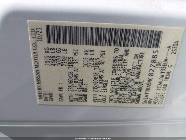 2021 NISSAN ROGUE 5N1AT3BA9MC827885 Photo 8