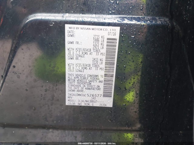 44588735 :رقم المزاد ، 5N1AL0MN1GC526577 vin ، 2016 Infiniti Qx60 مزاد بيع