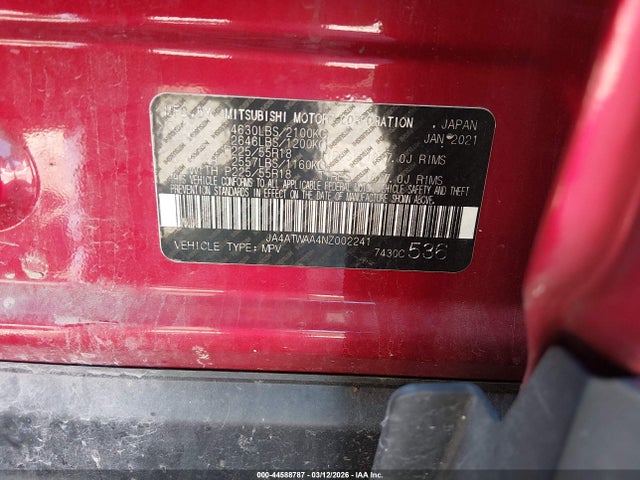 2022 MITSUBISHI ECLIPSE CROSS JA4ATWAA4NZ002241 Photo 8