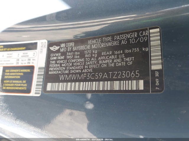 2010 MINI COOPER WMWMF3C59ATZ23065 Photo 8