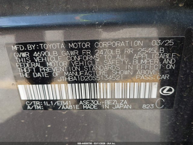 Продажа на аукционе авто 2025 Lexus Is 300 F Sport Design, vin: JTHBA1D20S5134521, номер лота: 44588798