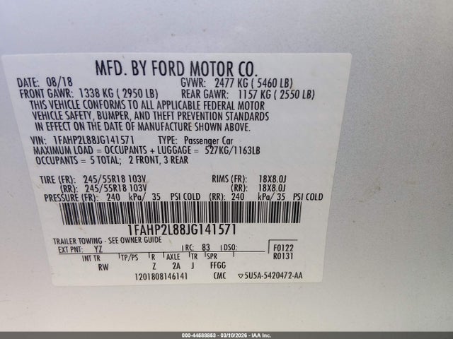 1FAHP2L88JG141571 Ford Police Interceptor
