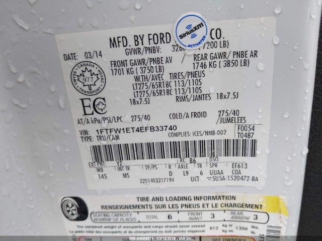Ford F-150 Xlt 2014 1FTFW1ET4EFB33740 Image 9