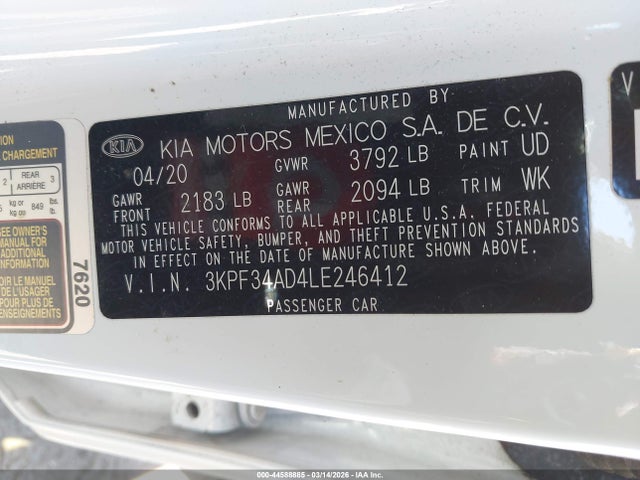 KIA Forte Gt-line 2020 3KPF34AD4LE246412 Image 9