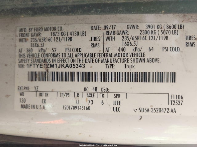 2018 FORD TRANSIT-150 1FTYE1ZM1JKA05343 Photo 8