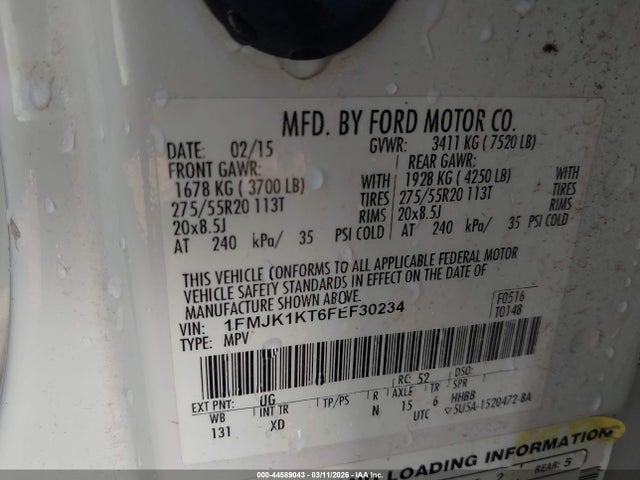 2015 FORD EXPEDITION EL 1FMJK1KT6FEF30234 Photo 8