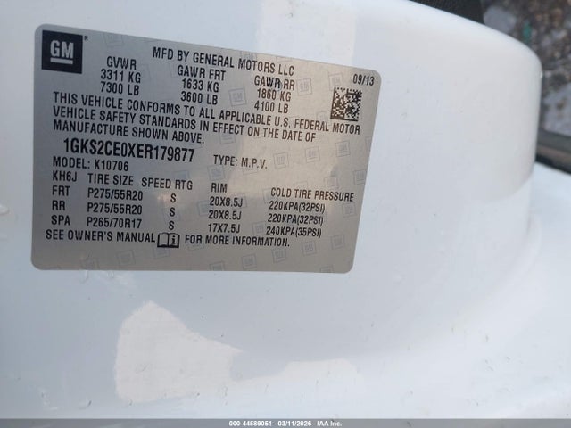 Aukcja sprzedaży 2014 Gmc Yukon Slt, vin: 1GKS2CE0XER179877, numer aukcji: 44589051