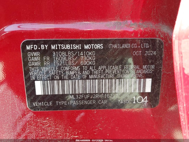 2024 MITSUBISHI MIRAGE G4 ML32FUFJ2RHF16217 Photo 8