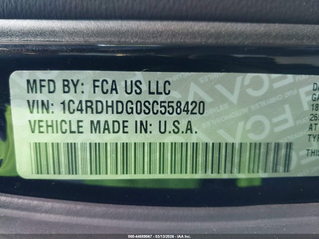 2025 Dodge Durango Gt Rwd მანქანა იყიდება აუქციონზე, vin: 1C4RDHDG0SC558420, აუქციონის ნომერი: 44589067