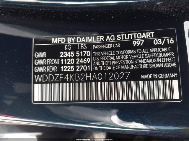 Продаж на аукціоні авто 2017 Mercedes-benz E 300 4matic, vin: WDDZF4KB2HA012027, номер лоту: 44589096
