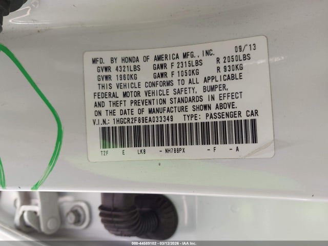 Honda Accord Ex-l 2014 1HGCR2F89EA033349 Image 9