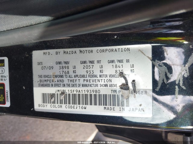Продаж на аукціоні авто 2010 Mazda Mazda3 I Touring, vin: JM1BL1SF9A1193980, номер лоту: 44589109