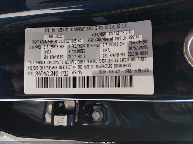 2021 Mazda Cx-30 Preferred მანქანა იყიდება აუქციონზე, vin: 3MVDMACL2MM211736, აუქციონის ნომერი: 44589141