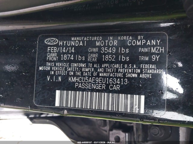 Hyundai ACCENT SE 2014 KMHCU5AE9EU163413 Image 9