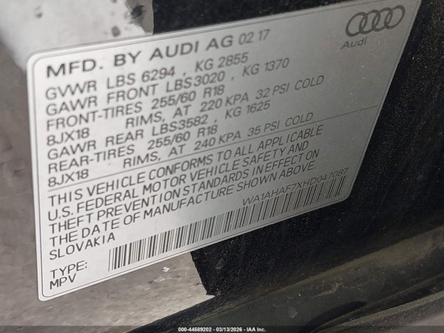 2017 AUDI Q7 WA1AHAF7XHD047087 Photo 8