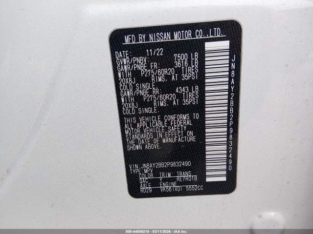 Nissan Armada Sl 4wd 2023 JN8AY2BB2P9832490 Image 9