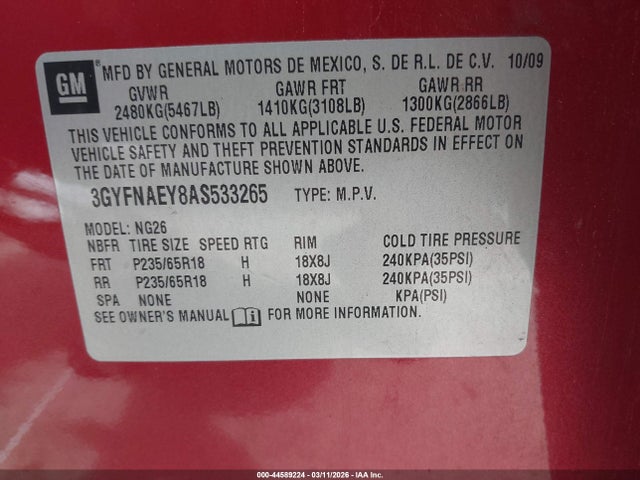 2010 CADILLAC SRX 3GYFNAEY8AS533265 Photo 8