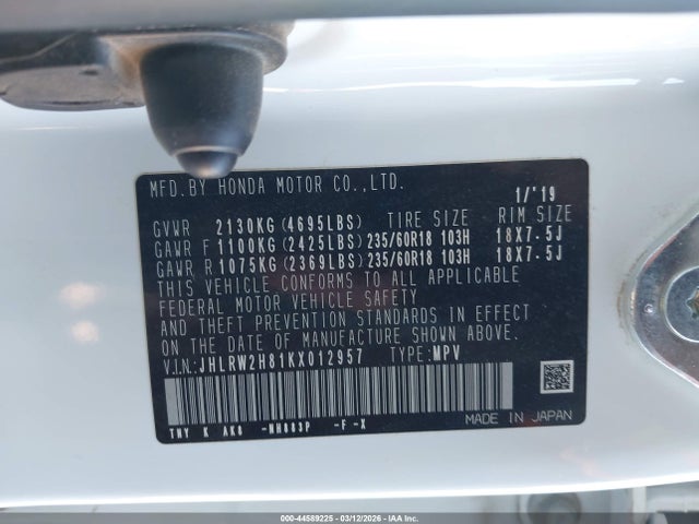 2019 HONDA CR-V JHLRW2H81KX012957 Photo 8