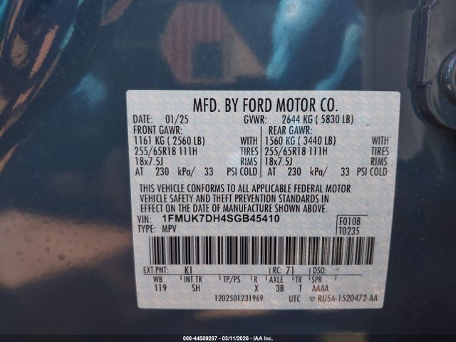 1FMUK7DH4SGB45410 Ford Explorer Active