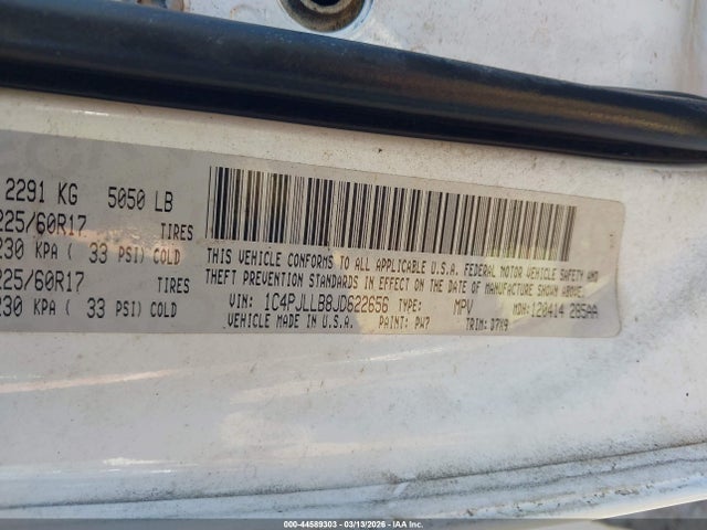 Продажа на аукционе авто 2018 Jeep Cherokee Latitude Plus Fwd, vin: 1C4PJLLB8JD622656, номер лота: 44589303