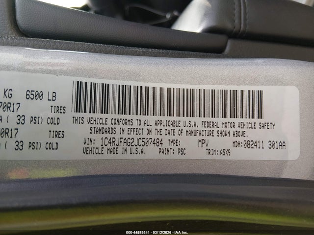 Продаж на аукціоні авто 2018 Jeep Grand Cherokee Laredo E 4x4, vin: 1C4RJFAG2JC507484, номер лоту: 44589341