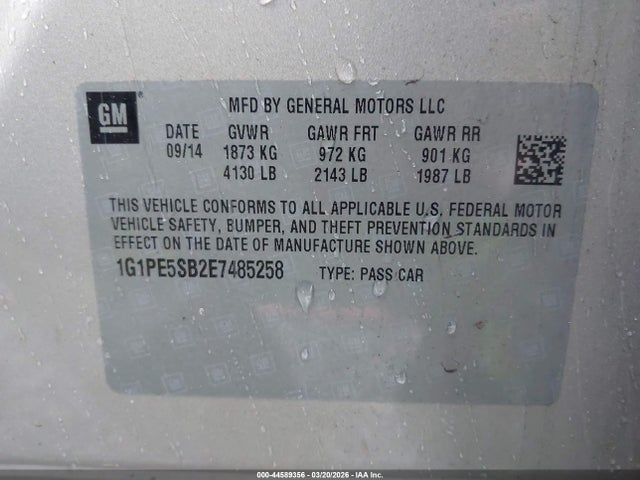 Chevrolet Cruze 2lt Auto 2014 1G1PE5SB2E7485258 Image 9